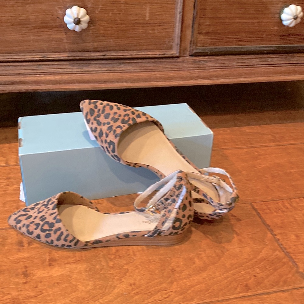 Seychelles leopard suede flats